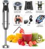 KOIOS Immersion Hand Blender, 5-in-1 Hand Blender with Entire Stainless Steel Blender Shaft, Full Copper Motor, Built in 12 Speed Turbo Stick Blender