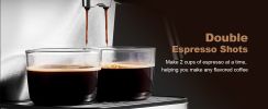 Espresso Machine, Espresso and Cappuccino latte Maker 20 Bar Pump Coffee Machine Compatible with ESE POD capsules filter&Milk Frother Steam Wand,950W