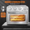 Air Fryer Toaster Oven Combo, 4 Slice Toaster Convection Oven Warm, Broil, Toast, Bake, Oil-Free, Accessories Included, Stainless Steel