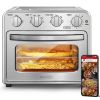 Air Fryer Toaster Oven Combo, 4 Slice Toaster Convection Oven Warm, Broil, Toast, Bake, Oil-Free, Accessories Included, Stainless Steel