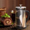 TBGENIUS Cafetiere 2-4 Cups, French Press 600ml Coffee Maker, 4 Level Filtration System, Metal Housing