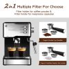 Espresso Machine, Espresso and Cappuccino latte Maker 20 Bar Pump Coffee Machine Compatible with ESE POD capsules filter&Milk Frother Steam Wand,950W