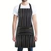 1pc Black Apron, Unisex Adjustable Bib Apron With 2 Pockets, Cooking Kitchen Apron For Women Men, Kitchen BBQ Apron